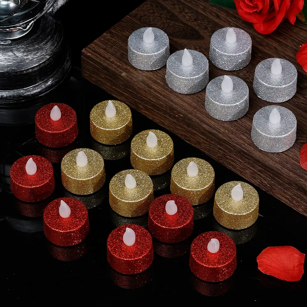 glitter flameless candles