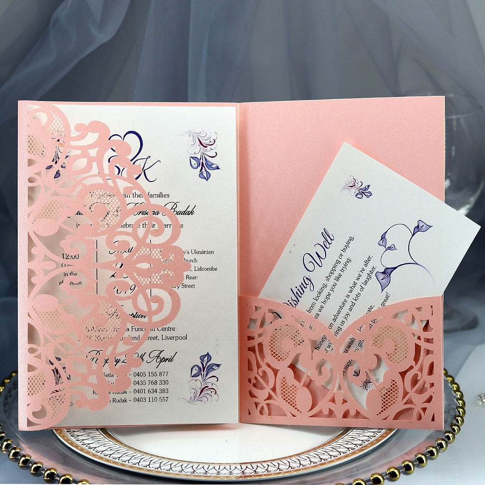 Miniature : hollow out paper wedding invitation card