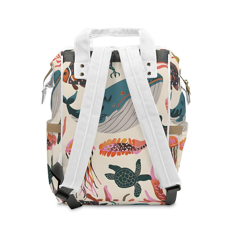 Thumbnail: Ocean Wonders Multifunctional Diaper Backpack Mom Baby Travel Bag Shower Gift