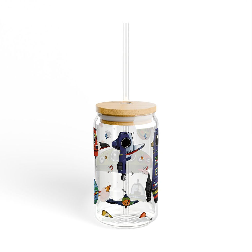Thumbnail: Space Explorer New Parent Sipper Glass 16oz Tumbler with Lid Baby Shower Gift