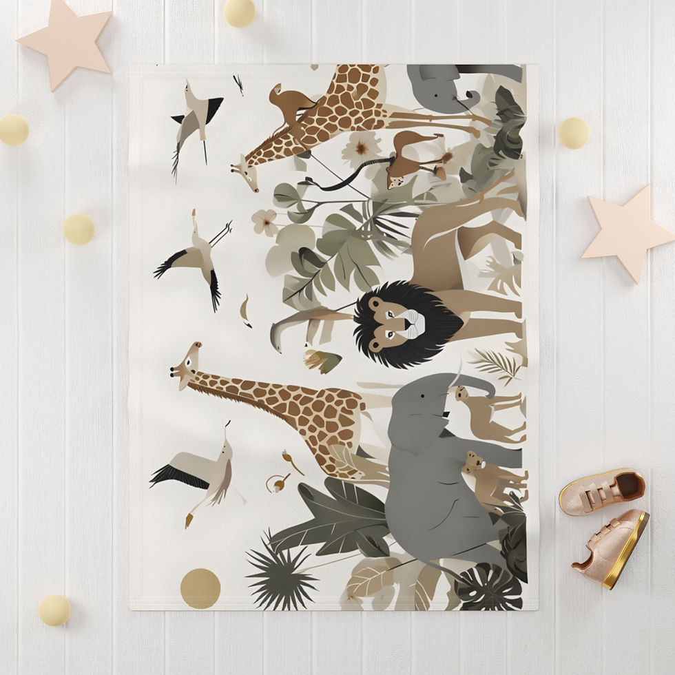 Thumbnail: Safari Soft Fleece Baby Blanket Baby Shower Gift 