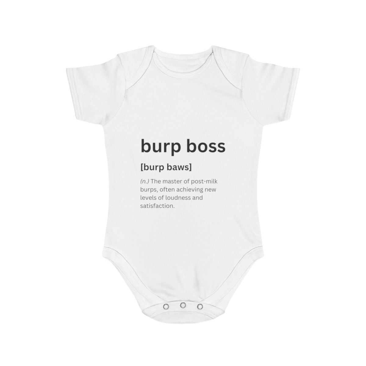 Burp Boss Newborn Bodysuit Short Sleeve Baby Shower Gift