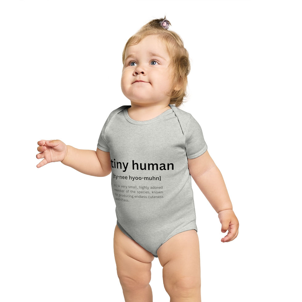 Thumbnail: Tiny Human Newborn Bodysuit Short Sleeve Baby Shower Gift 