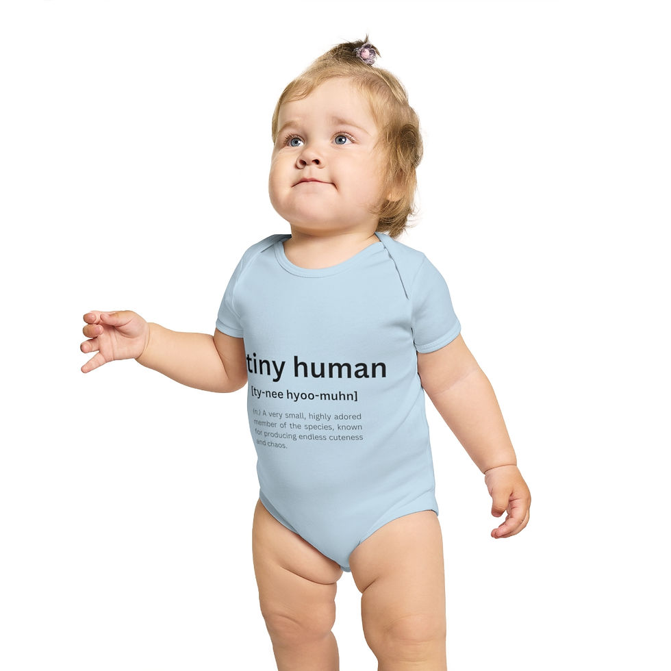 Thumbnail: Tiny Human Newborn Bodysuit Short Sleeve Baby Shower Gift 