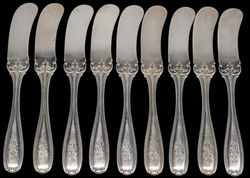 10 Antique Sterling Silver Butter Knife By Alvin Corporation - 271 Grams Total