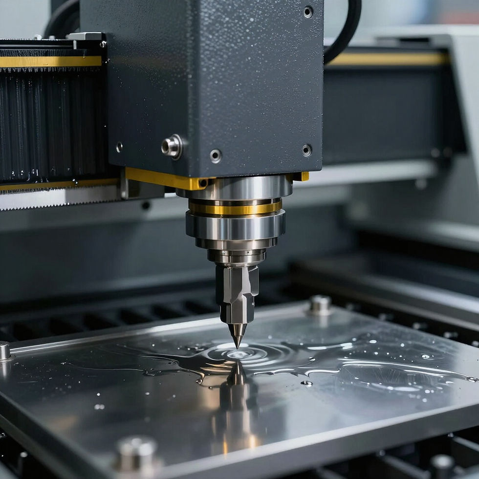 Precision CNC machine at Sol Plastics for industrial parts.