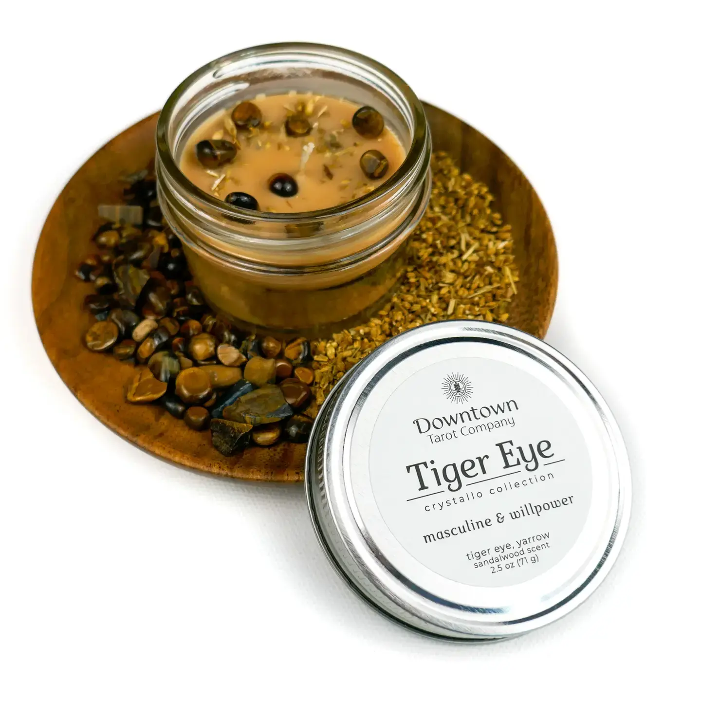 Crystal Candle - Tiger Eye