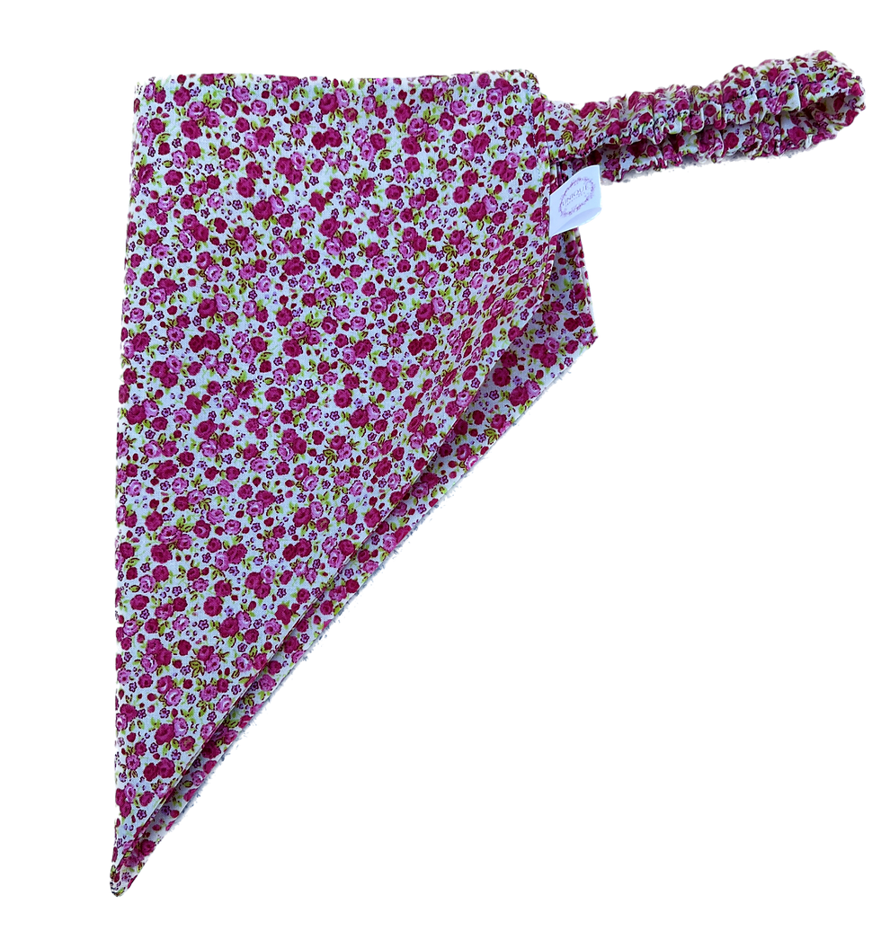 Slip on Dog Bandana Double Sided Pink Floral Side