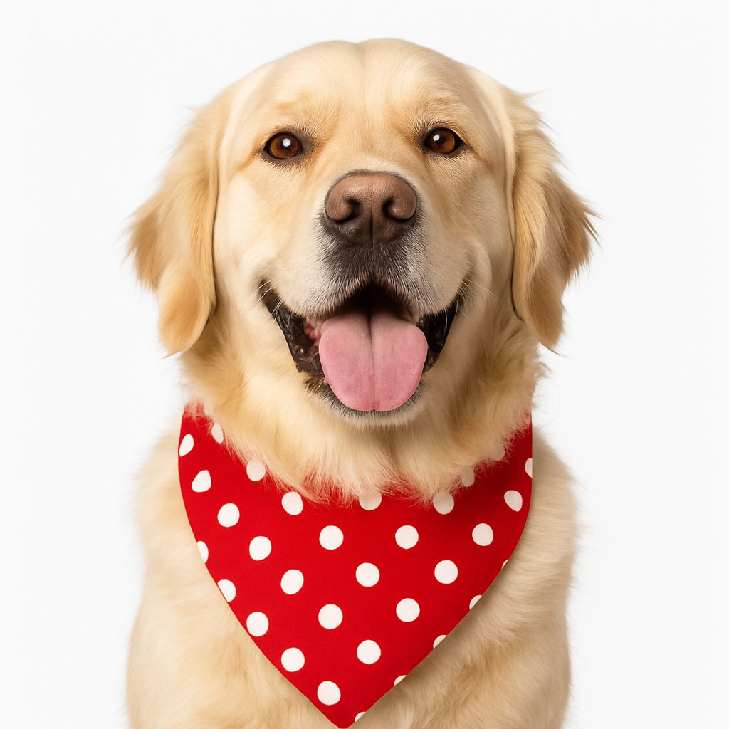 DSB12 Dog Bandana Reversible Slip on Polka Dot/Paws of Love