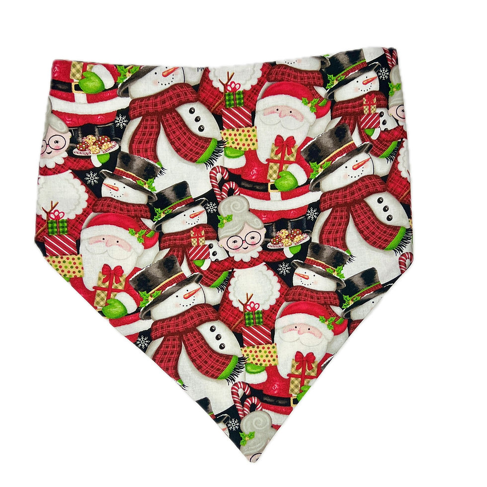 Thumbnail: DSB27 Slip on Dog Bandana Reversible Golden Christmas/Traditional Christmas