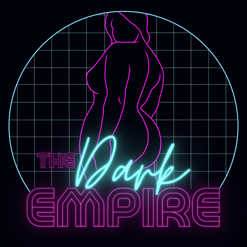 digital illustration with a plus sized woman and neon lettering
