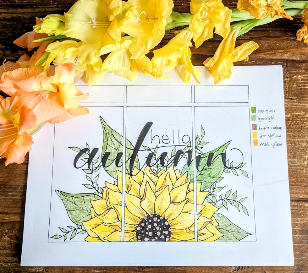 autumn floral hand painted commercial window mural