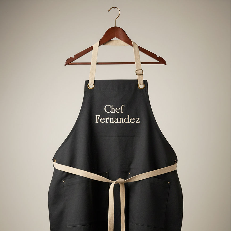 Thumbnail: Personalized Embroidered Apron. Custom Black-Stone Kitchen Apron
