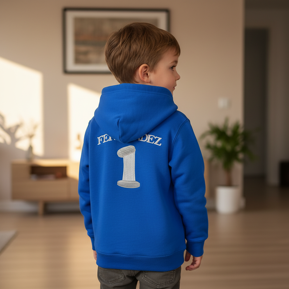 Thumbnail: Personalized Toddler Full-Zip Hoodie, Custom Name and Number Embroidered Hoodie