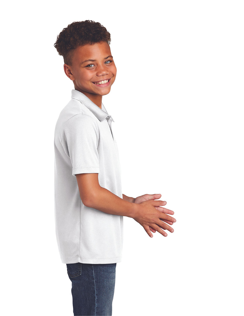 Thumbnail: DCS Polyester Polo Shirt / Color: White / Embroidered Design (ST640)