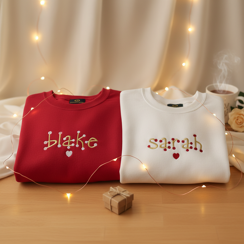 Thumbnail: Personalized Valentine’s Day Sweatshirts for Couples, Set of 2 Sweatshirts