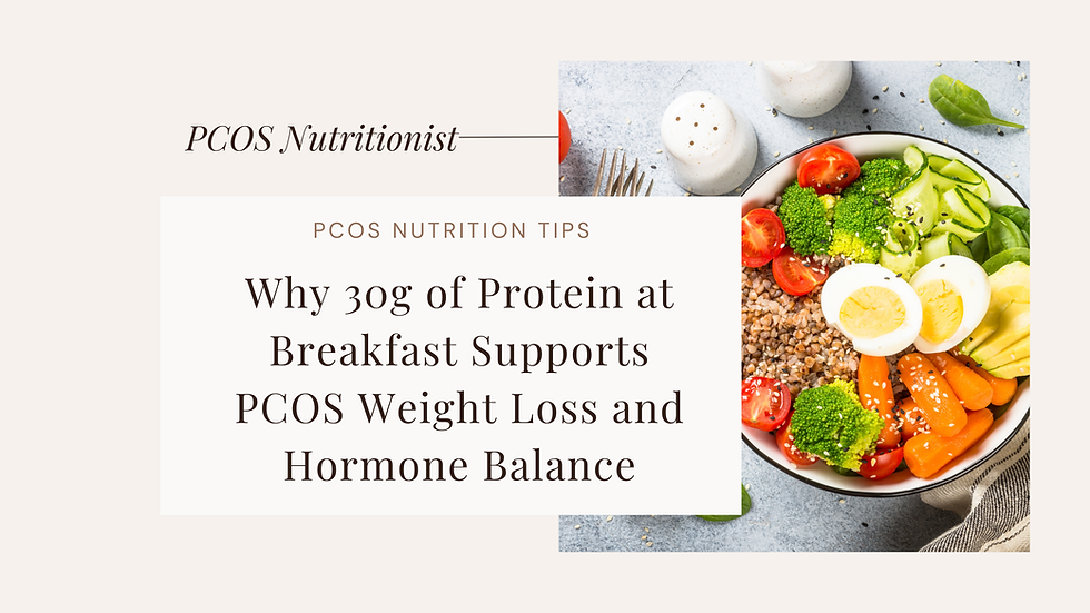 A healthy breakfast with 30g protein for PCOS hormone balance and weight loss.