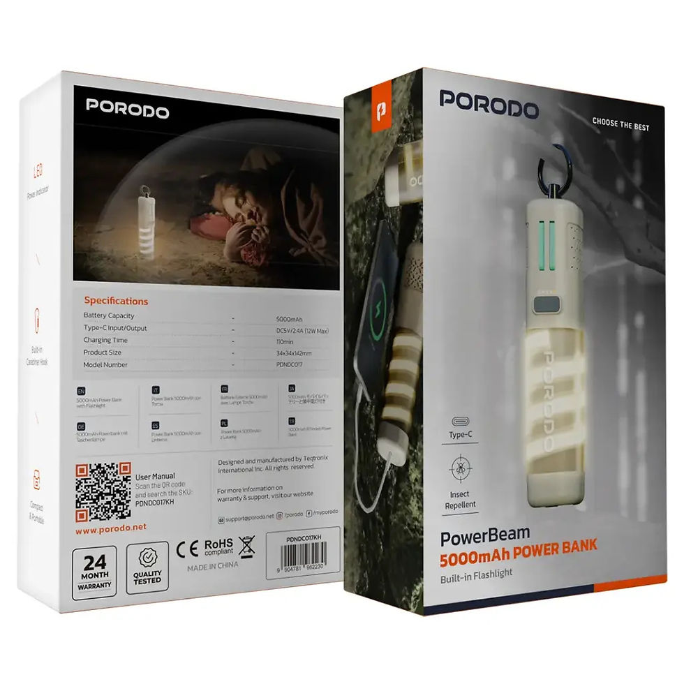 Thumbnail: Porodo Powerbeam 5,000mAh Powerbank with built in Flashlight