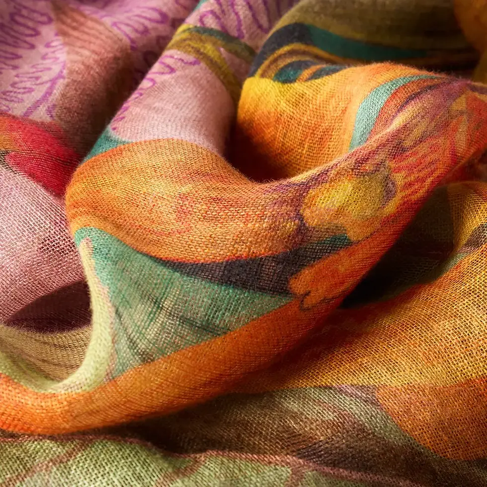 Powder Design Echarpe Botany Bliss lavande en lin et coton – esprit floral estival folled