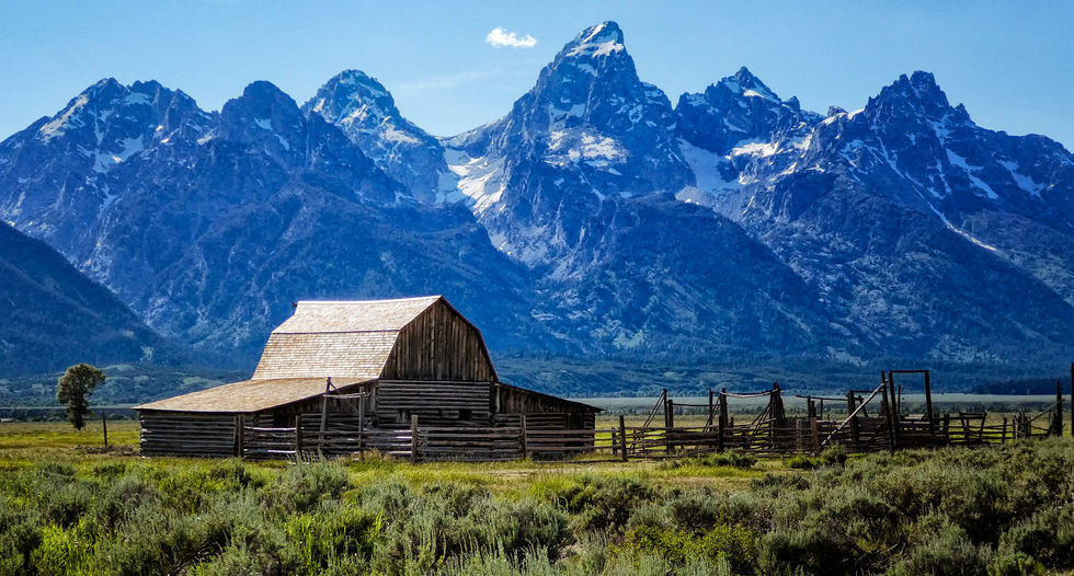 Old West farm mountain landscape
