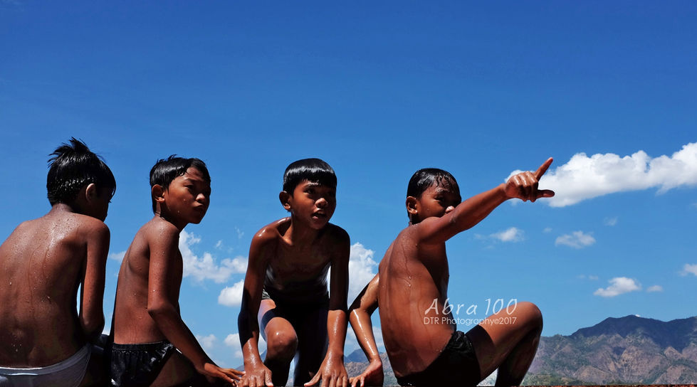 kids by the river