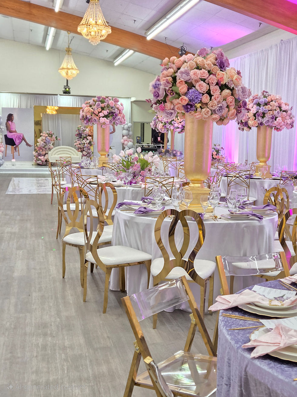lavender and pink pastel graduation dinner reception