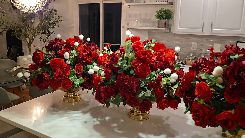 Thumbnail: Red Roses Centerpiece