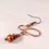 Thumbnail: Copper Earrings, Free Form with Glass Beads