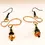 Thumbnail: Copper Earrings, Free Form with Glass Beads