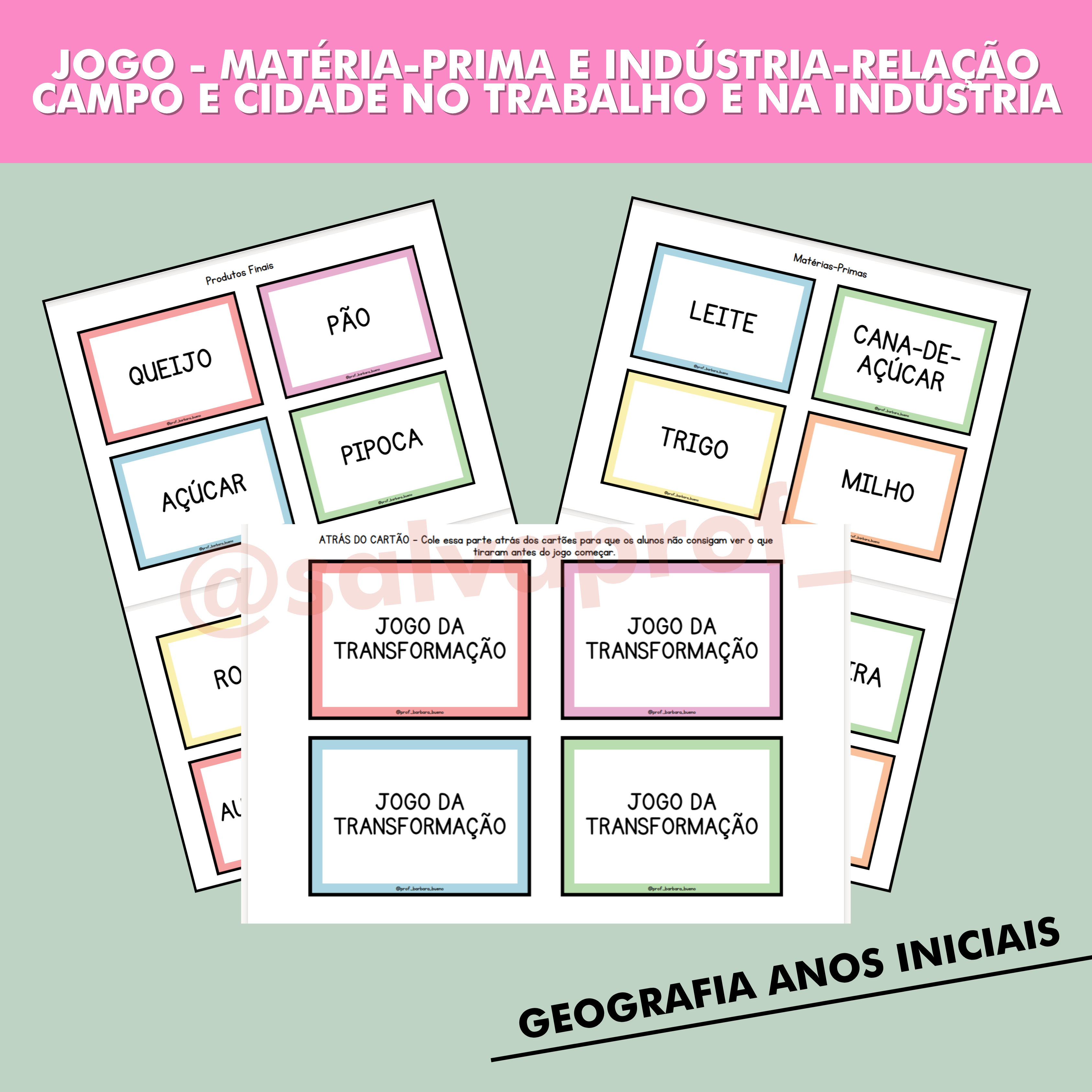 JOGO - MATÉRIA-PRIMA E INDÚSTRIA