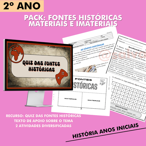 PACK - FONTES HISTÓRICAS E IMATERIAIS | Salva Prof
