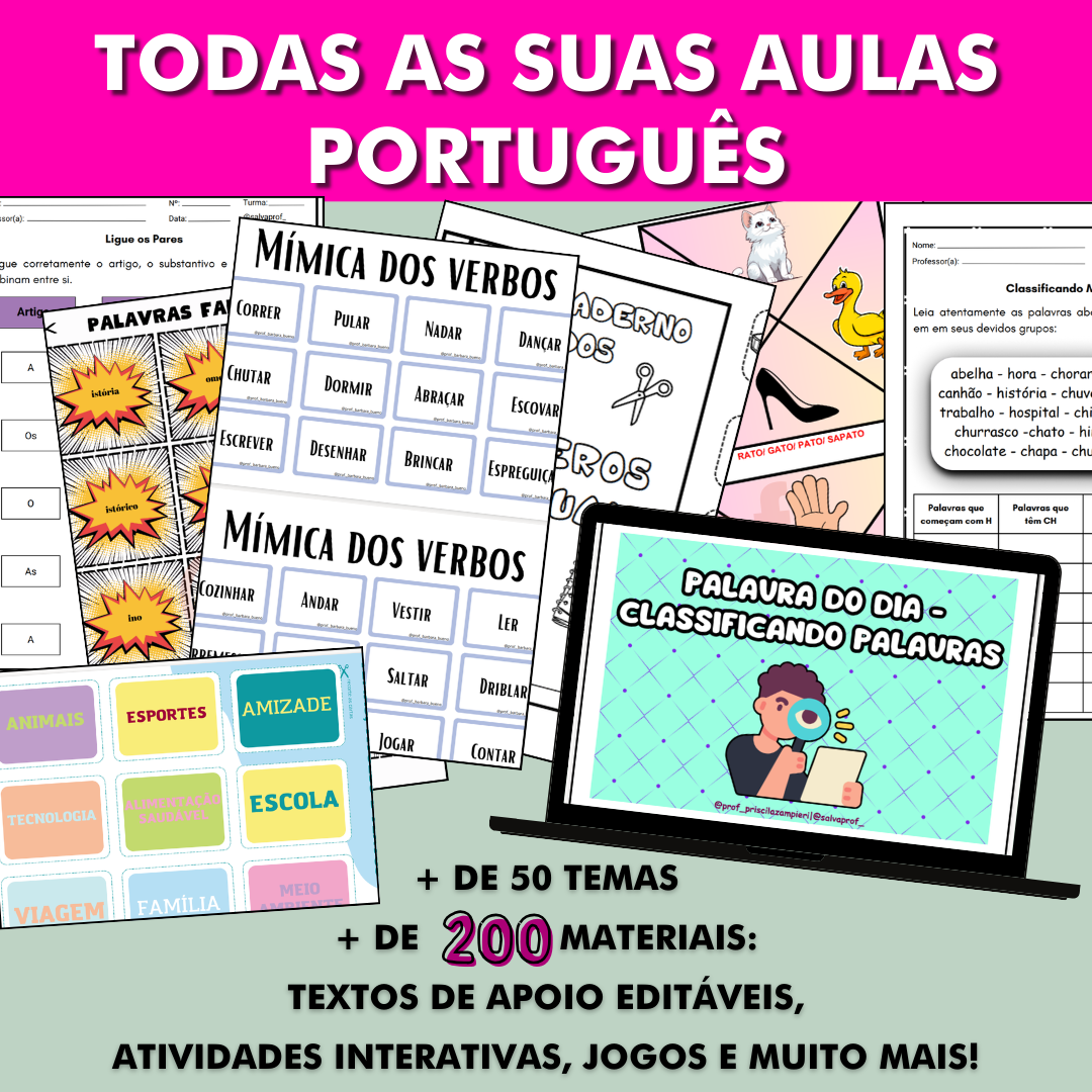 TODAS AS SUAS AULAS DE PORTUGUÊS – 1º AO 5º ANO