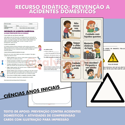 KIT: PREVENÇÃO CONTRA ACIDENTES DOMÉSTICOS (RECURSO DIDÁTICO) | Salva Prof