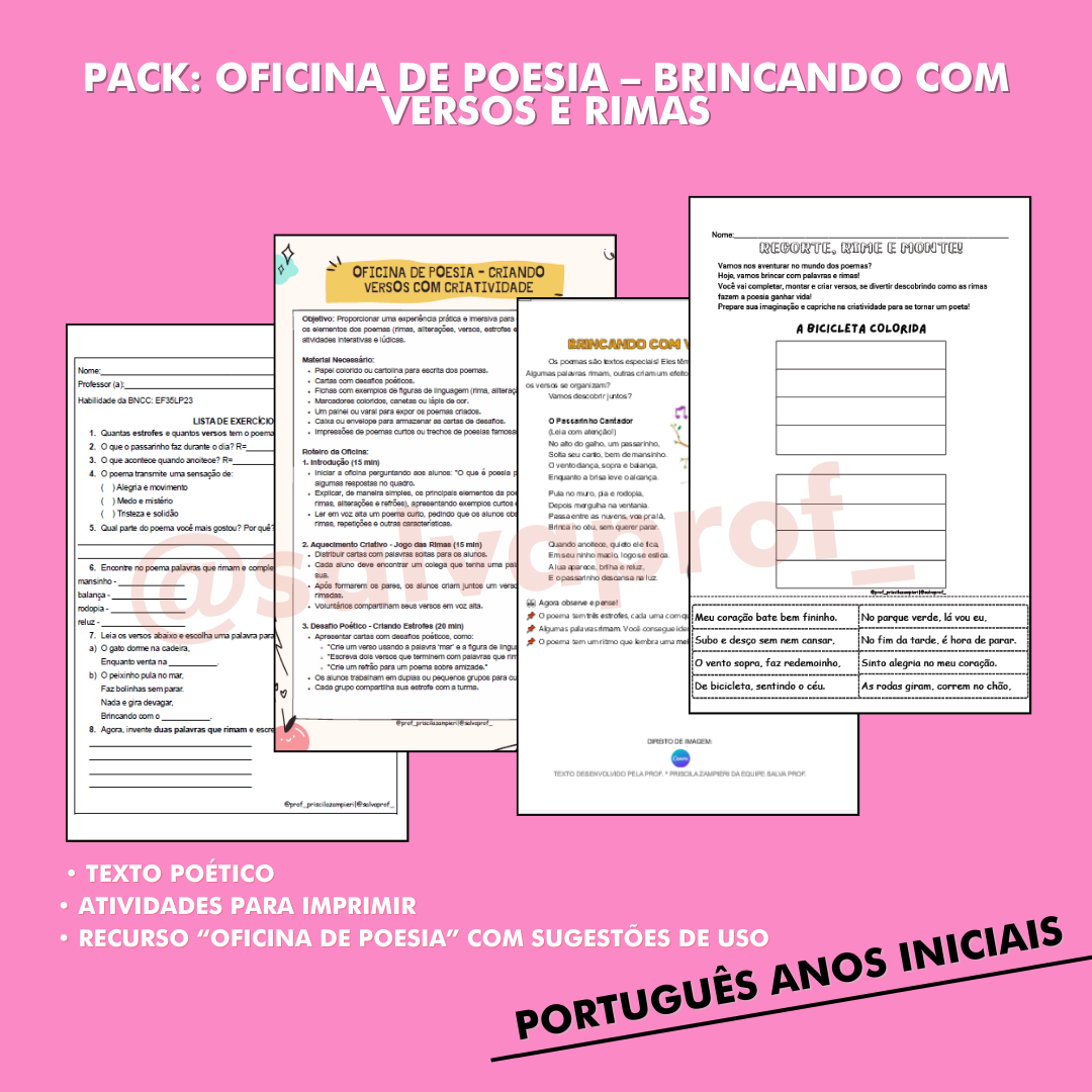 PACK: Oficina de Poesia – Brincando com Versos e Rimas