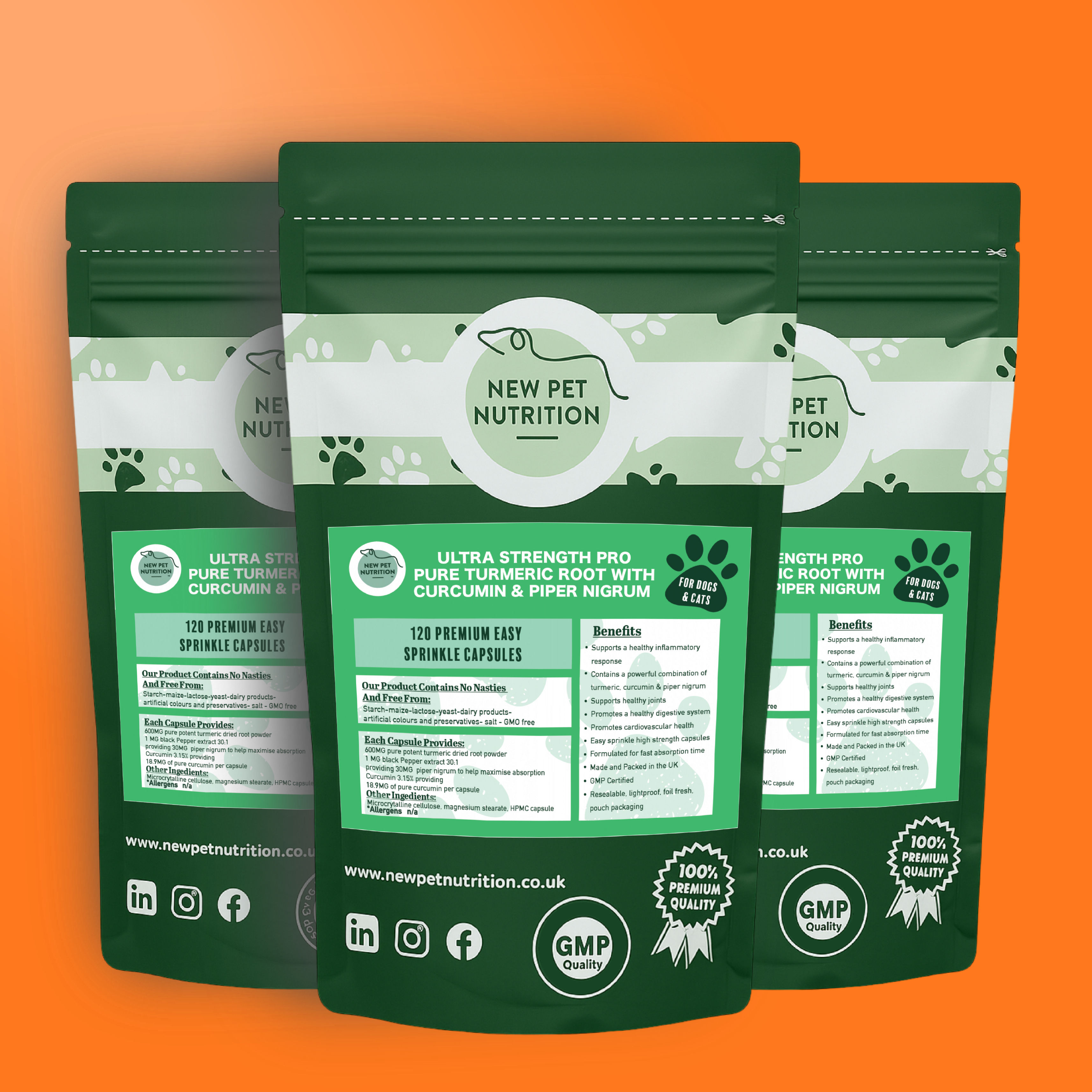 Ultra Strength Pure Turmeric Root Triple Pack 3 x 120 Sprinkle Capsules