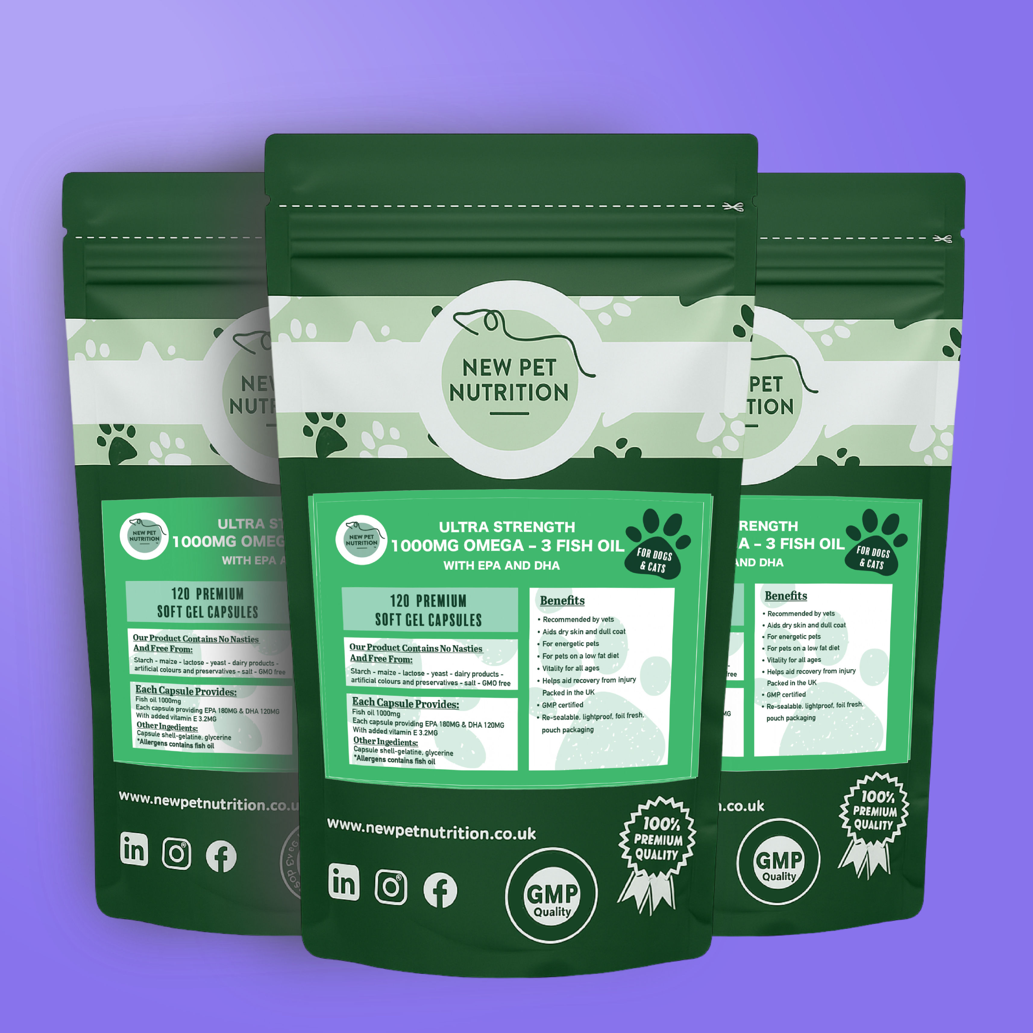 1000MG Omega 3 Fish Oil 120 Liquid Capsules