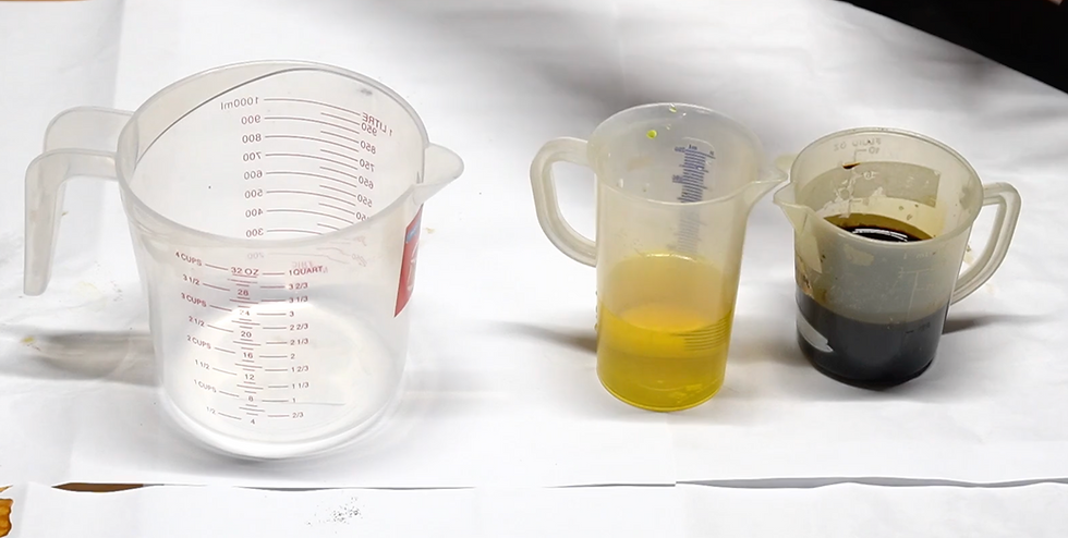 mixing cyanotype chemicals