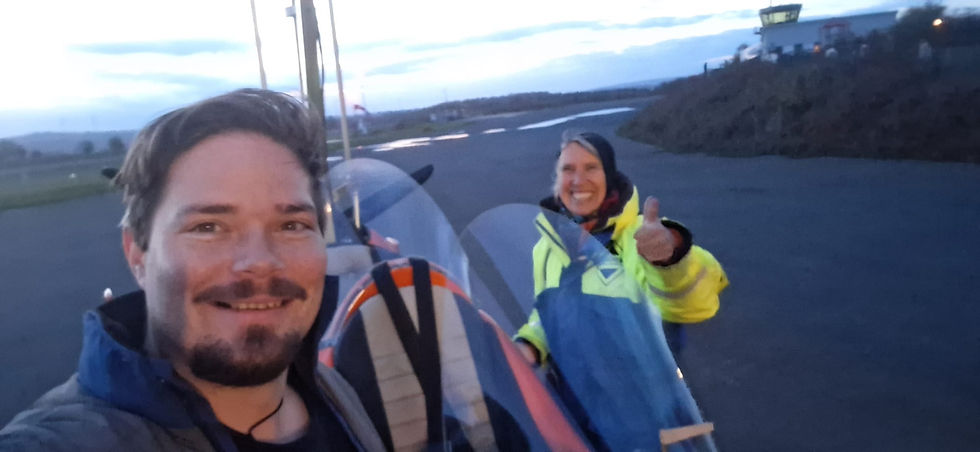 glücklicher Flugtag!
