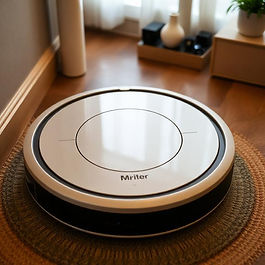 a large white robotic vacuum