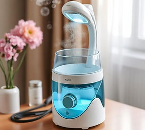 a blue facial steamer machine