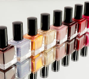 a collection of nail polish bottles