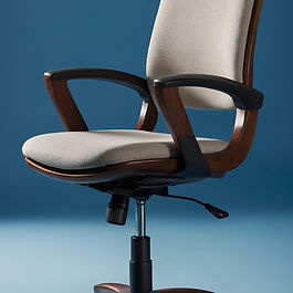 a close-up picture of a white office chair