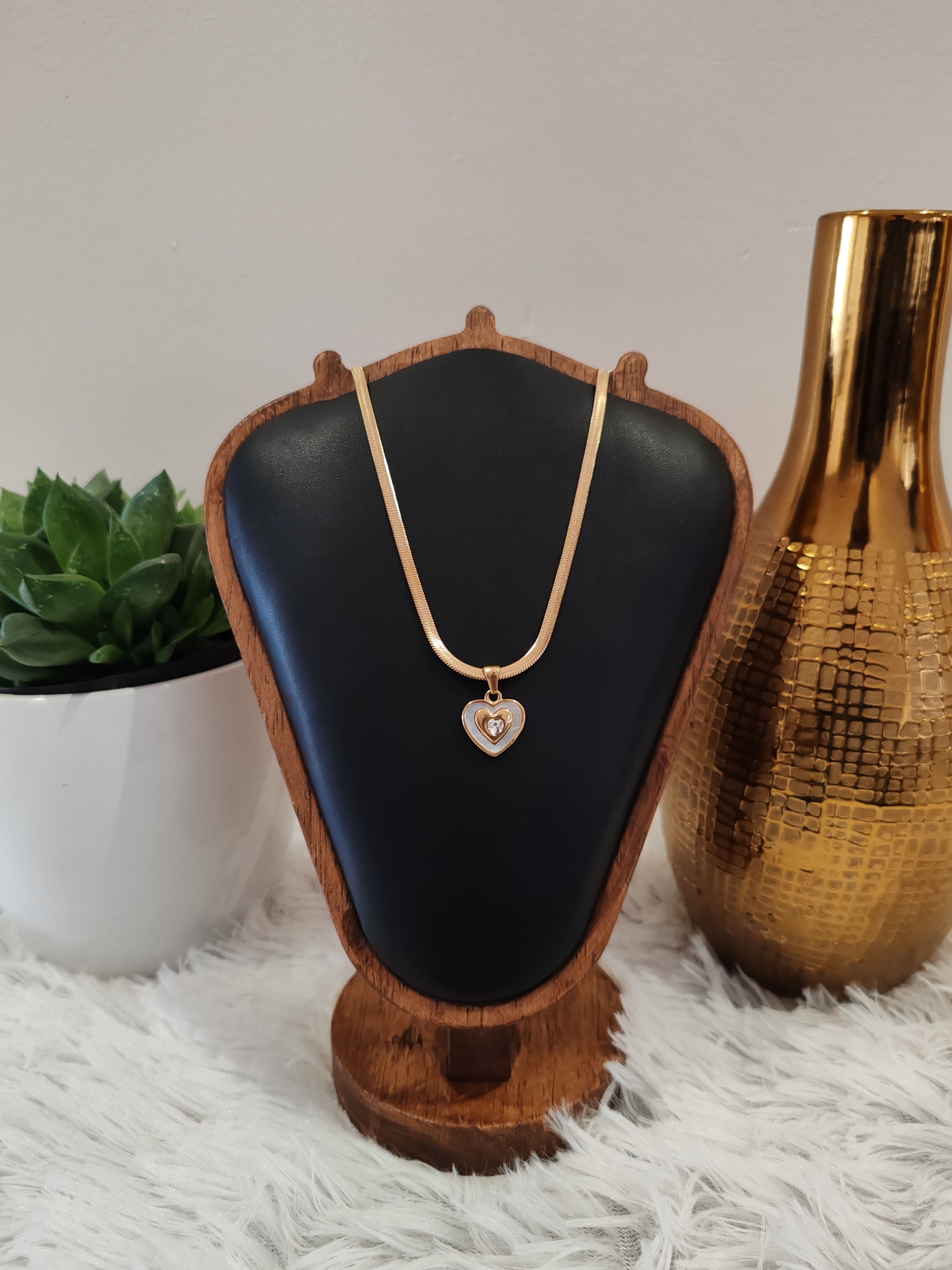 Heart in Heart Pendant - Stainless Steel Necklace 