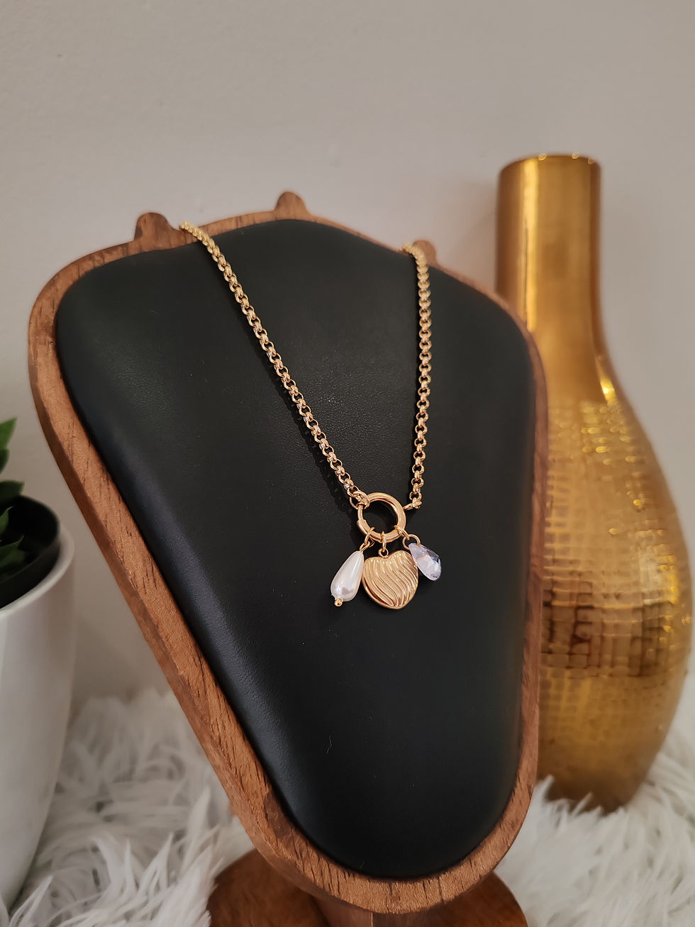Thumbnail: Heart - Multi Charm Stainless Steel Necklace 
