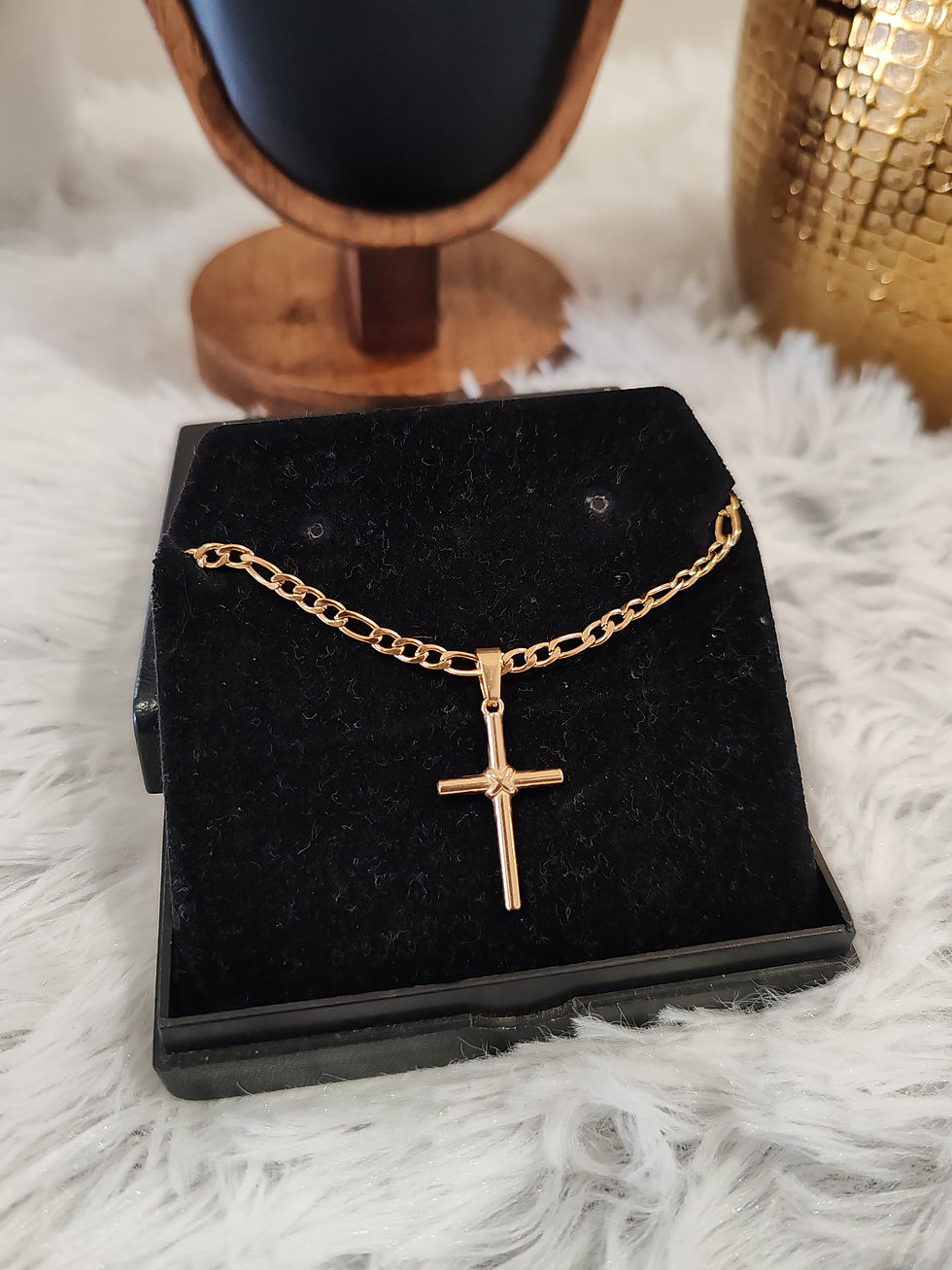 Thumbnail: Christian Cross Necklace - Gold