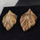Thumbnail: Leaf shaped - Stainless Steel Gold Earrings 