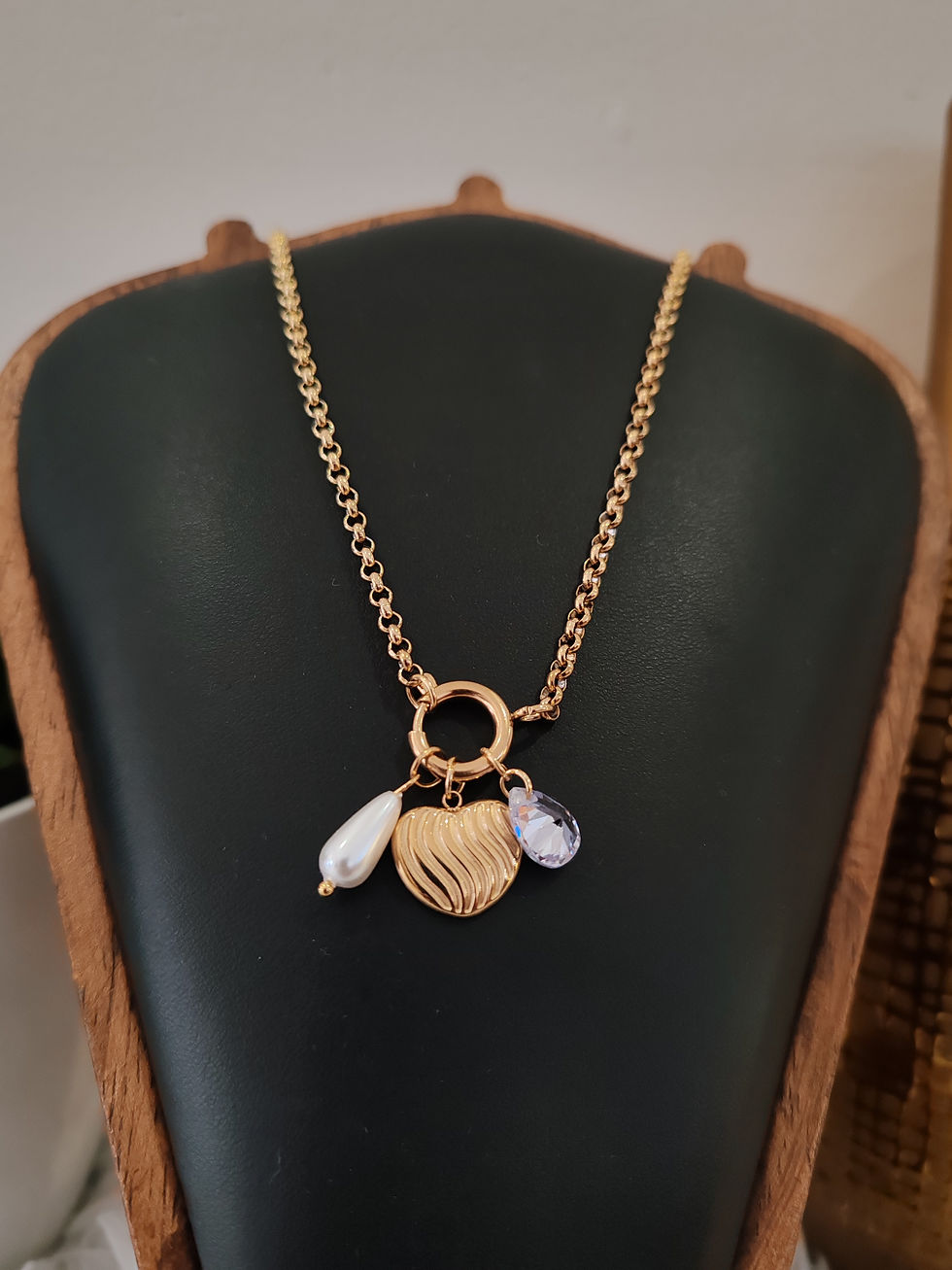 Thumbnail: Heart - Multi Charm Stainless Steel Necklace 
