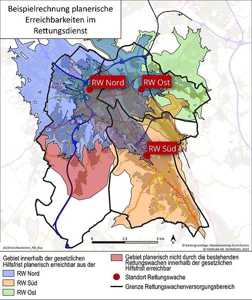 Rettungsdienst Standorplanung - Fahrzeit-,Erreichbarkeits-,Isochronenanalyse