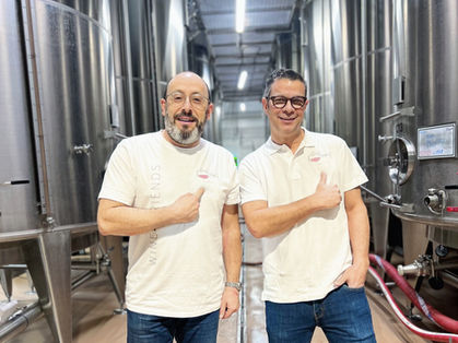 On the cusp at the FONJOYA cellar ready to bottle our Grenache rosé Wine 4 Friends