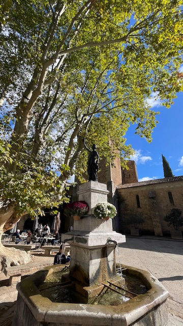 Saint-Guilhem-Le désert - The stone fountain in the village square 